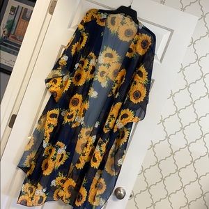 Sheer Sunflower Kimono